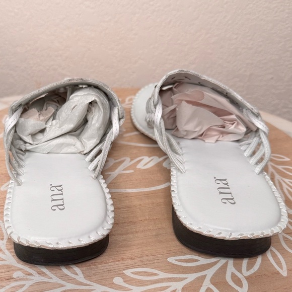 ANA NWOT, Genuine leather, western,whip stitch,cut outs,white,sandal,SZ 10 - Picture 4 of 9